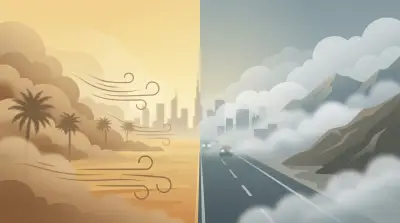 رياح مثيرة للغبار وضباب كثيف يحدان من الرؤية في عدة مناطق بالمملكة اليوم