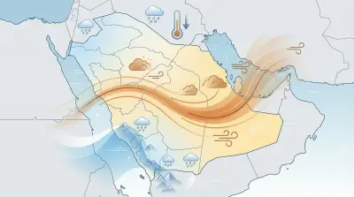 توقعات الأرصاد: رياح نشطة وأتربة وانخفاض حرارة على مناطق المملكة اليوم