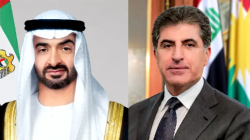 محمد بن زايد وبارزاني يبحثان تداعيات الحرب الخطيرة وسبل احتواء الأزمة الإقليمية