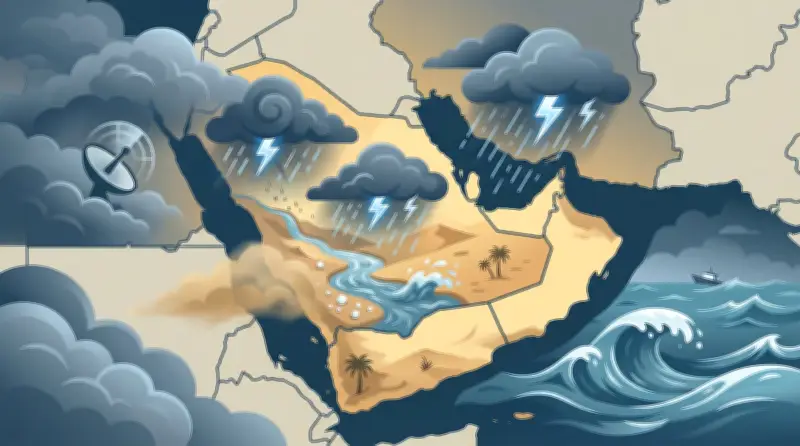 الأرصاد: أمطار رعدية غزيرة وسيول على عدة مناطق بالمملكة اليوم