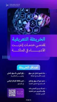 هيئة الاتصالات تطلق خريطة شاملة لمقدمي خدمات إنترنت الأشياء في المملكة
