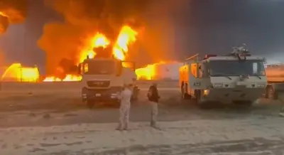 الجيش الكويتي يسيطر على حريق خزانات وقود بمطار الكويت الدولي في عملية بطولية