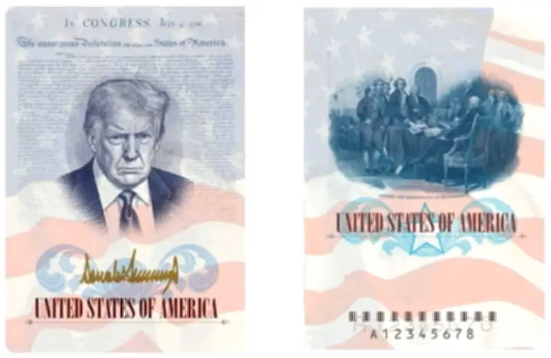 جوازات سفر أمريكية تذكارية تحمل صورة ترامب بمناسبة الذكرى 250 للاستقلال