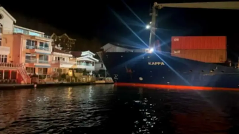 سفينة شحن تفقد مسارها في البوسفور وتتسبب بأضرار محدودة