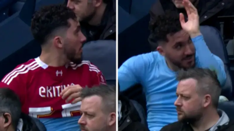 جدل قميص ليفربول يورط نجم مانشستر سيتي ريان شرقي في مقاعد البدلاء