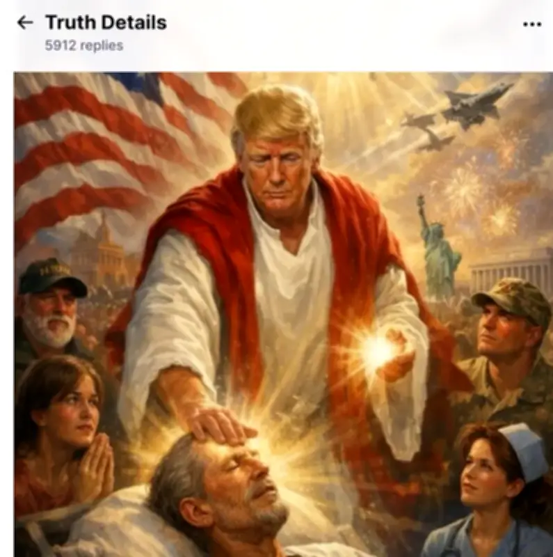 ترامب ينشر صورةً له كالمسيح بعد هجومه على البابا ليو بشأن الحرب الإيرانية