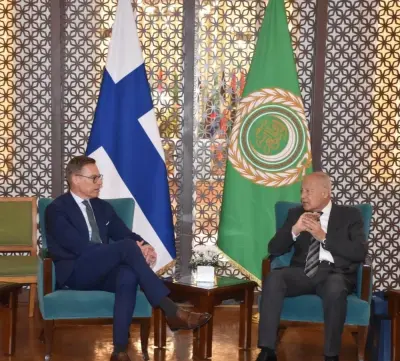 رئيس فنلندا في الجامعة العربية: أبو الغيط يؤكد أن السلام مرهون بإقامة دولة فلسطينية