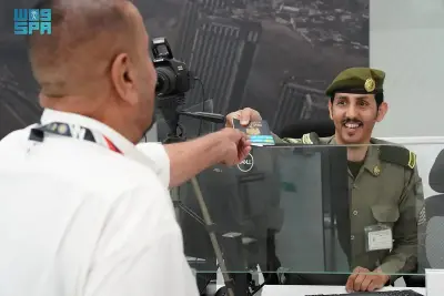 استقبال أولى طلائع حجاج العراق في منفذ جديدة عرعر