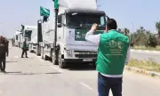 مركز الملك سلمان للإغاثة يرسل قافلة مساعدات غذائية جديدة إلى قطاع غزة