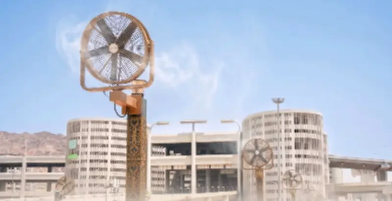 تركيب 400 مروحة رذاذ حديثة بمنشأة الجمرات لخدمة 360 ألف حاج بالساعة
