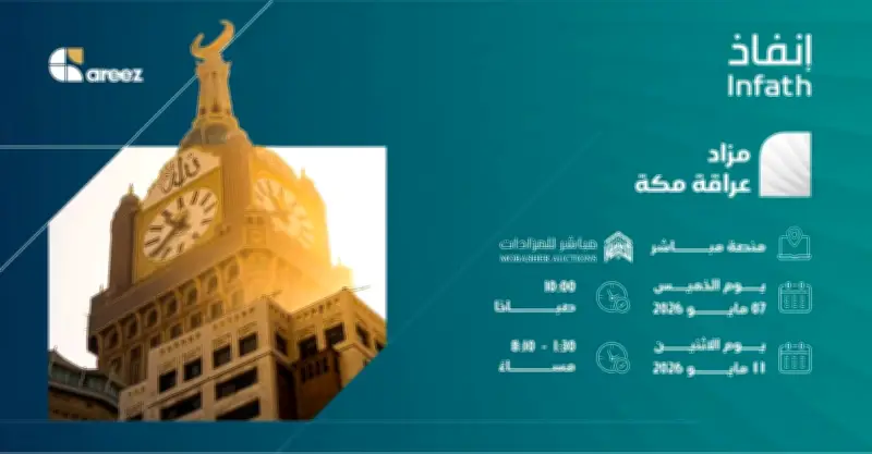 شركة أريز تعلن مزاد عراقة مكة الإلكتروني لبيع 41 عقاراً متنوعاً
