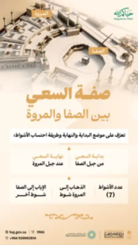وزارة الحج تطلق دليلاً إرشادياً للسعي بين الصفا والمروة