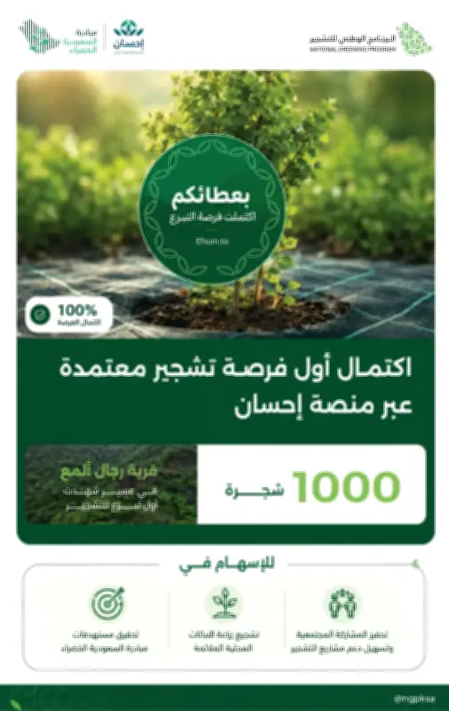 اكتمال أول فرصة معتمدة لمكافحة التصحر عبر إحسان بعسير