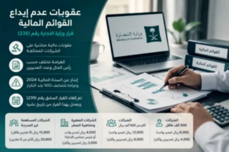 غرامات جديدة على مدراء الشركات المخالفين لإيداع القوائم المالية