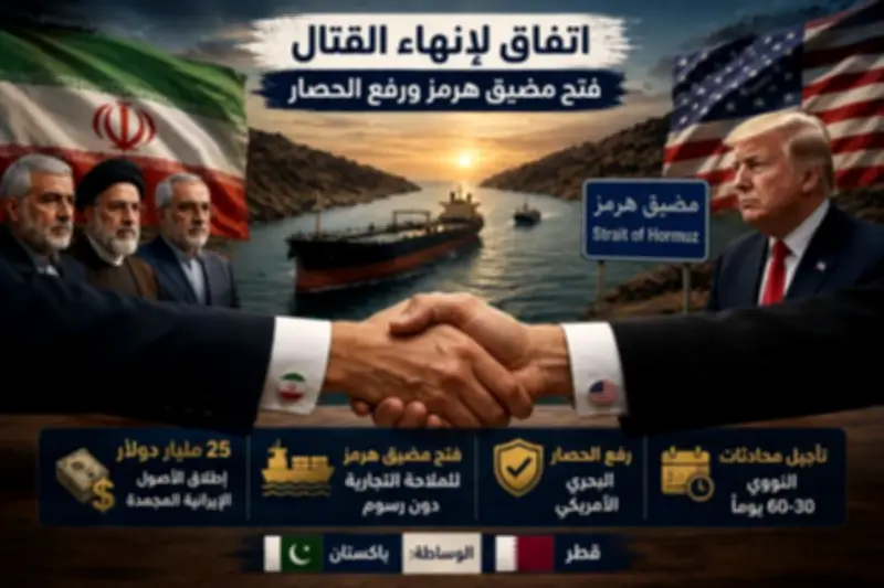 إيران تعلن فتح مضيق هرمز رسمياً بدون رسوم ورفع الحصار الأمريكي