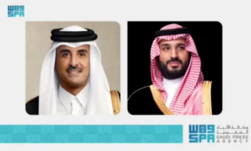 ولي العهد يتلقى اتصالاً من أمير قطر لبحث العلاقات والأوضاع الإقليمية