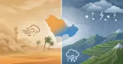 طقس متقلب الأحد: عواصف ترابية وأمطار رعدية في عدة مناطق سعودية