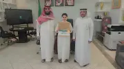 تكريم الطالب بندر الوادعي لفوزه بمسابقة الخط العربي