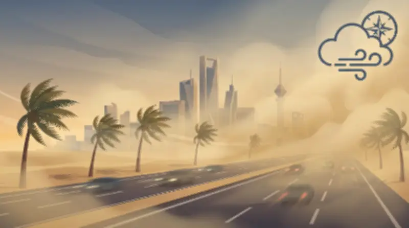 الرياح النشطة تثير الأتربة وتحد من الرؤية في الشرقية حتى السابعة مساءً