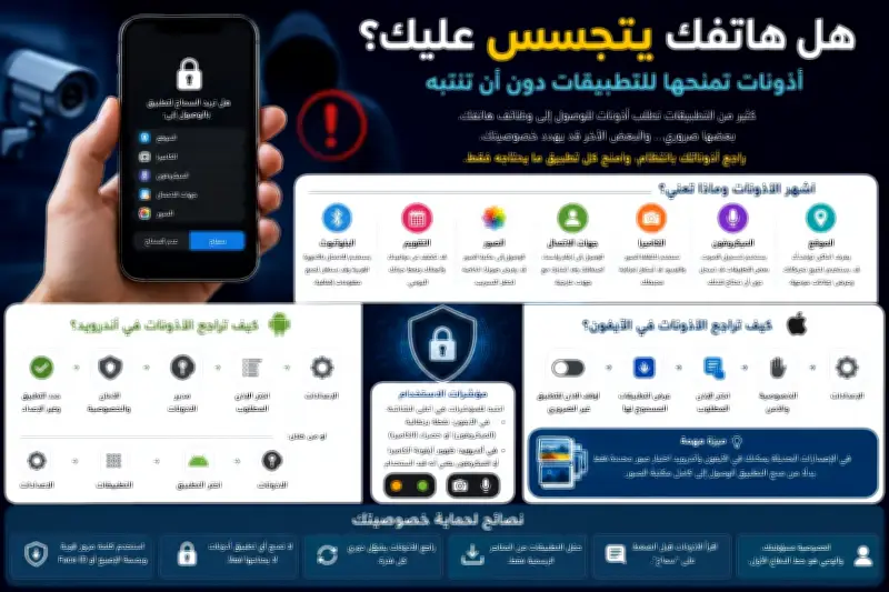 هل هاتفك يتجسس عليك؟ حقيقة جمع البيانات عبر أذونات التطبيقات