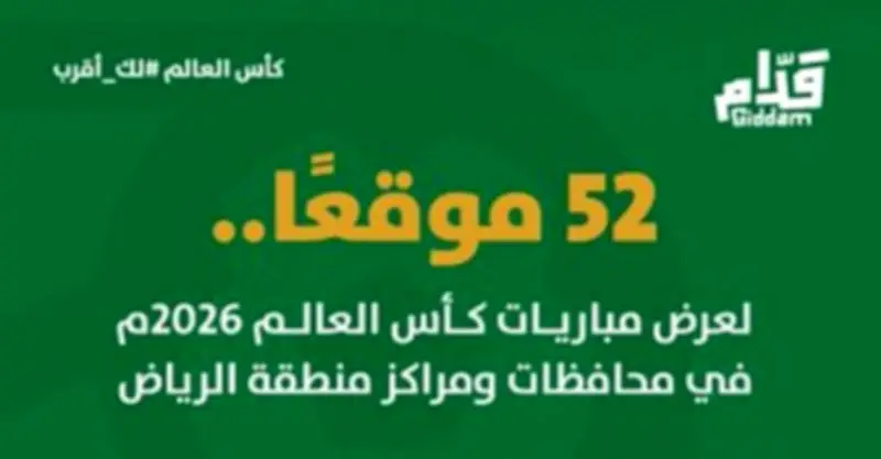 الرياض تجهز 64 موقعًا لمتابعة كأس العالم 2026 ضمن مبادرة لك أقرب