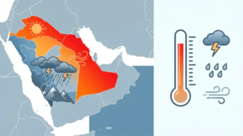 الأرصاد: حرارة 47 درجة بالدمام وأمطار رعدية على 4 مناطق الثلاثاء