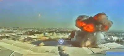 الطيران المدني الكويتي يكشف مشاهد هجوم مسيّرات إيرانية على مطار الكويت