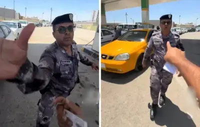 شرطي عراقي يصفع صانع محتوى على وجهه في محطة وقود بكركوك
