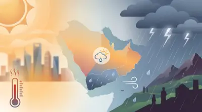 الأرصاد: حرارة شديدة تبلغ 47° في الشرقية وأمطار رعدية على 4 مناطق