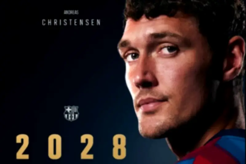 رسمياً: برشلونة يمدد عقد كريستنسن حتى 2028