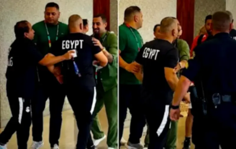 مدير منتخب مصر يشتبك مع فرد أمن أمريكي بسبب طفل