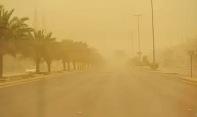 أتربة مثارة ورياح نشطة على تيماء والمعظم حتى السابعة مساءً